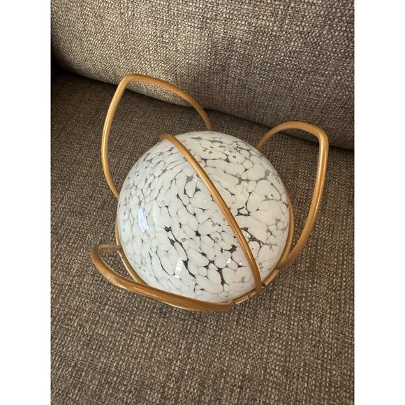 Jewelry Trinket Potpourri Box Bowl Container/Vase with Copper Metal Stand - Picture 5 of 10